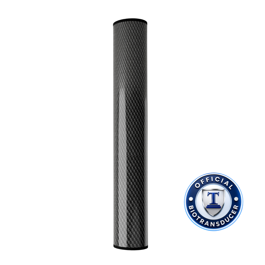 Tennant BioTransducer with its carbon-fiber-patterned body and official BioTransducer seal.
